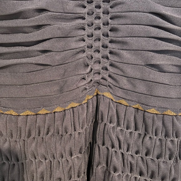 Saks Fifth Avenue Quito Gracie Indigo Synched Waist Midi Dress Size Medium Vneck - Picture 7 of 10